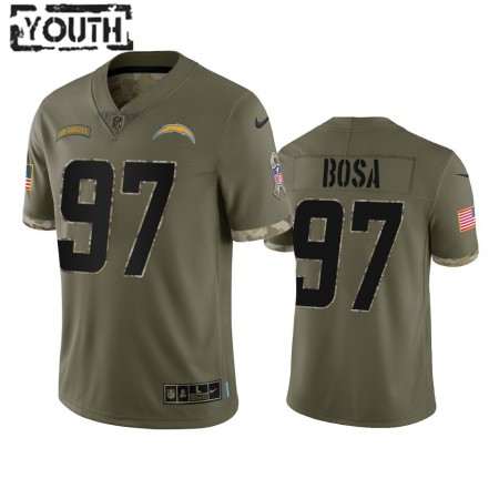 Camiseta Niño NFL Los Angeles Chargers Joey Bosa 97 Olive 2022 Salute To Service